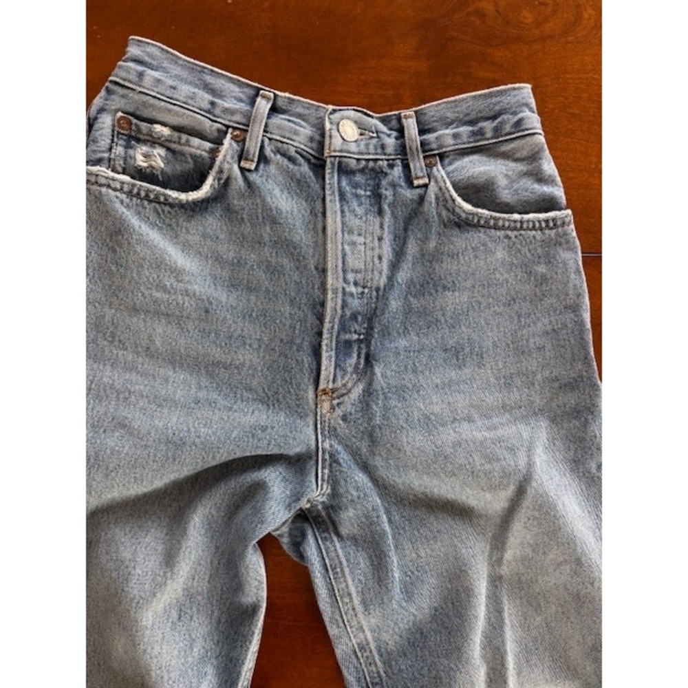 AGOLDE 90s Pinch Waist High Rise Straight Leg Jeans Light Blue Denim Size 26 - Picture 15 of 16